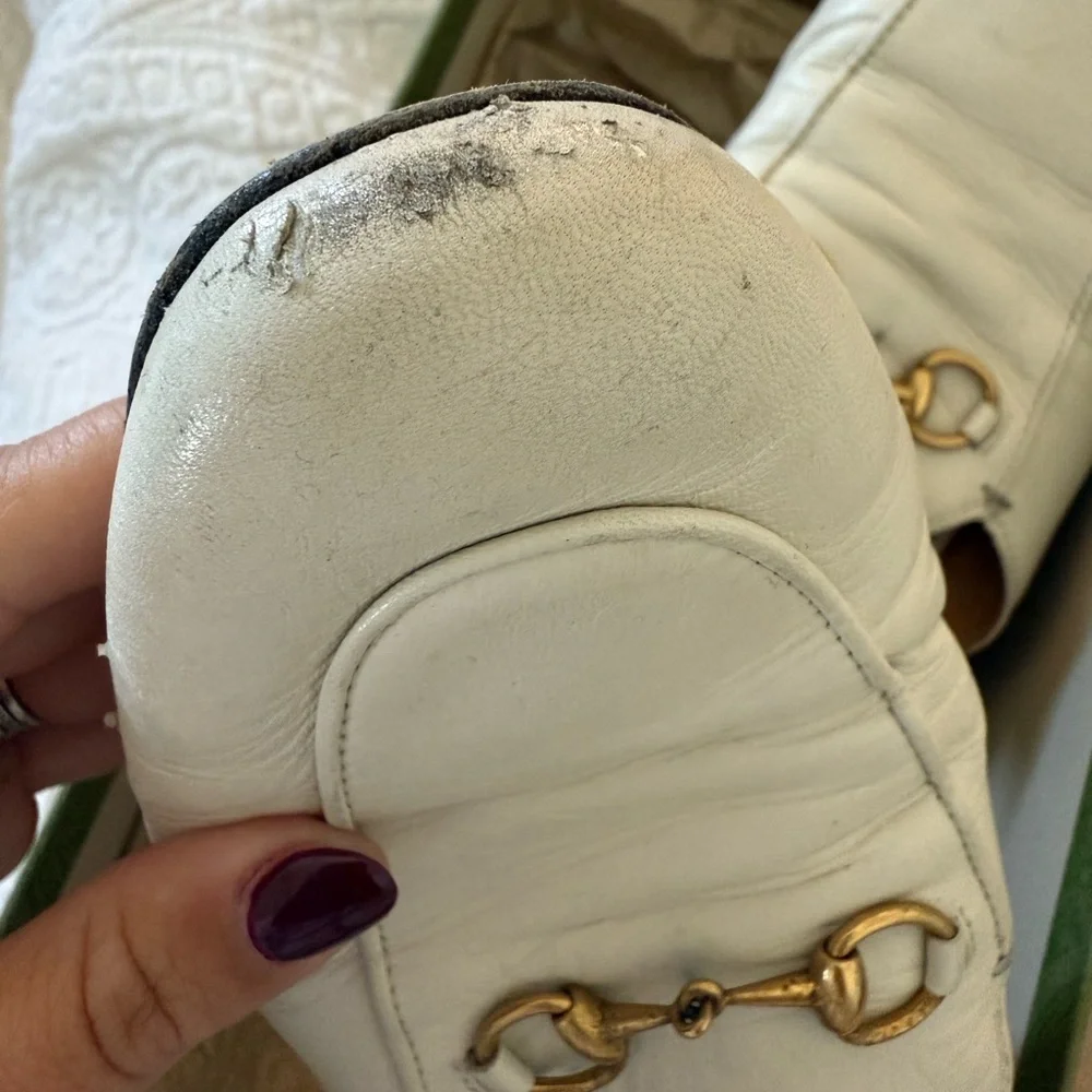 Gucci Women’s Princetown White Leather Slipper Mules - Picture 2 of 7